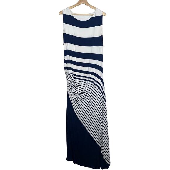 Soft Surroundings Vela Infinity Maxi Dress Navy/White Striped Size 2X Plus - Picture 3 of 10